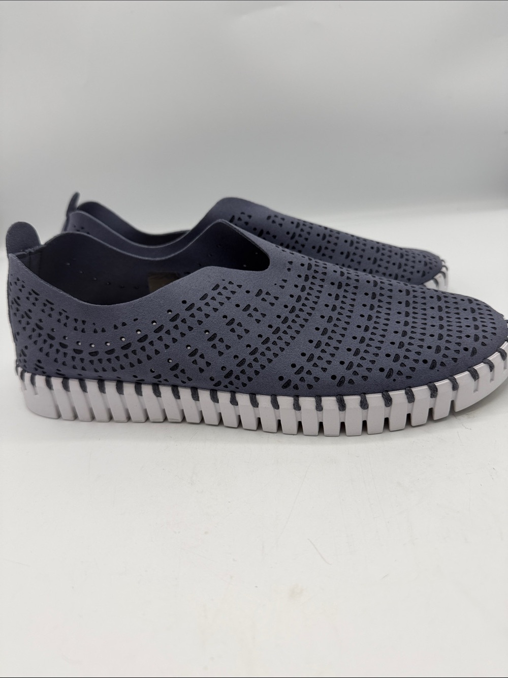 Ilse Jacobsen Gray Perforated Slip-On Loafers - Picture 5 of 8